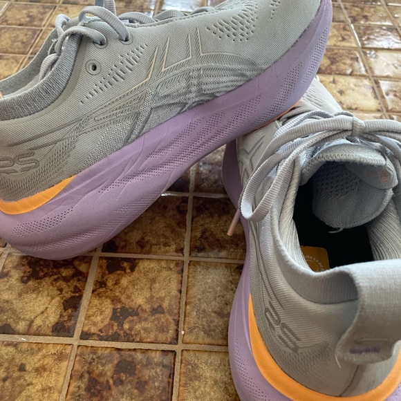 Asics Women's Gray and Purple Athletic Shoes - Picture 3 of 6